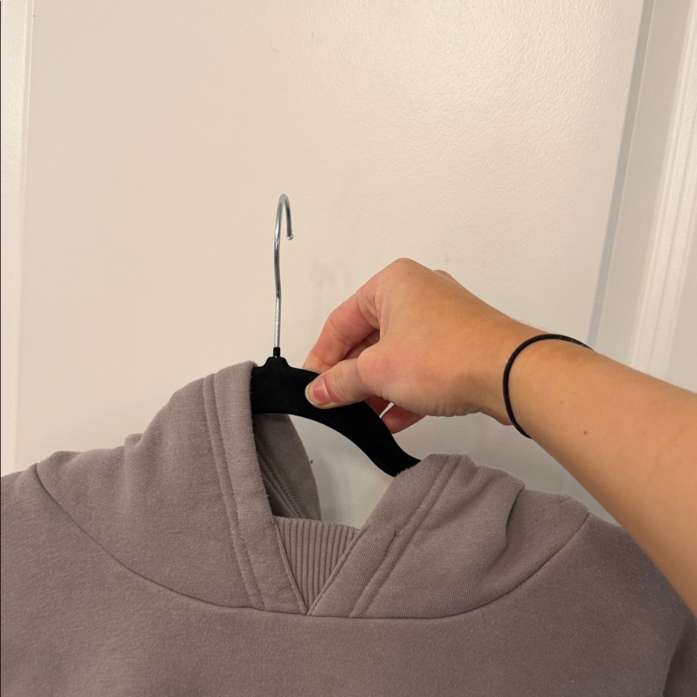 CRopped Gray Hoodie Large - Picture 3 of 4